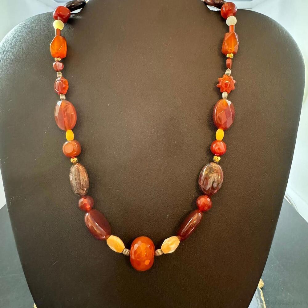 Carolyn Pollack Sterling Multi Earthtone Gemstone Beaded Necklace For Women
